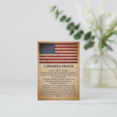 Een Amerikaans gebed van de soldaat Soldaat Visitekaartje (Staand voorkant)