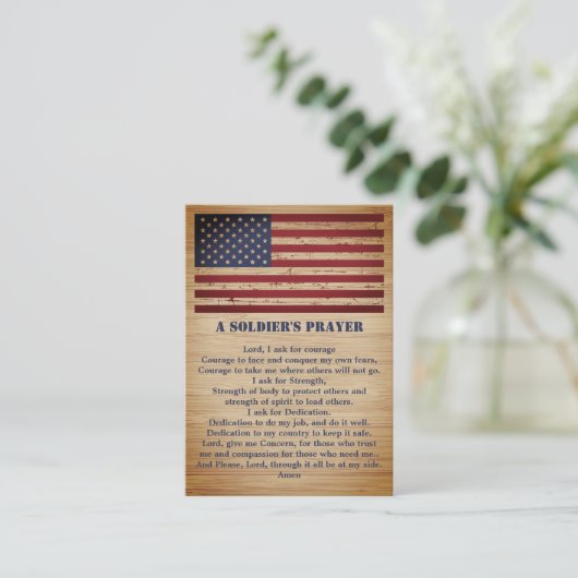 Een Amerikaans gebed van de soldaat Soldaat Visitekaartje (Staand voorkant)