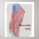 Een Amerikaans poster met "Herinner 9/11" (Voorkant)