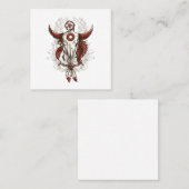 een amerikaans symbool op florale achtergrond . pn vierkante visitekaartje (Voorkant / Achterkant)