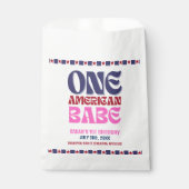 Een Amerikaanse Babe 4 juli 1 Verjaardag Bedankzakje (Voorkant)