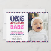 Een Amerikaanse Babe 4 juli 1 Verjaardag Kaart (Voorkant)