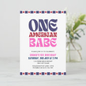 Een Amerikaanse Babe 4 juli 1 Verjaardag Kaart (Staand voorkant)