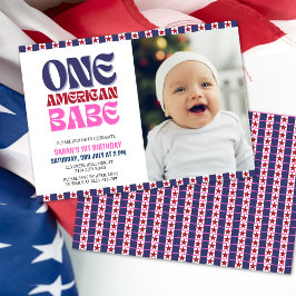Een Amerikaanse Babe 4 juli 1 Verjaardag Kaart