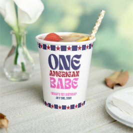 Een Amerikaanse Babe 4 juli 1 Verjaardag Papieren Bekers