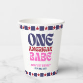 Een Amerikaanse Babe 4 juli 1 Verjaardag Papieren Bekers (Voorkant)