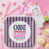 Een Amerikaanse Babe 4 juli 1 Verjaardag Papieren Bordje (Feest)