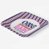 Een Amerikaanse Babe 4 juli 1 Verjaardag Papieren Bordje (Gebogen)