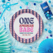Een Amerikaanse Babe 4 juli 1 Verjaardag Papieren Bordje (Feest)