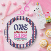 Een Amerikaanse Babe 4 juli 1 Verjaardag Papieren Bordje (Feest)