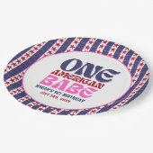 Een Amerikaanse Babe 4 juli 1 Verjaardag Papieren Bordje (Gekanteld)