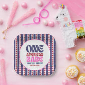Een Amerikaanse Babe 4 juli 1 Verjaardag Papieren Bordje (Feest)