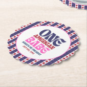 Een Amerikaanse Babe 4 juli 1e verjaardag Kartonnen Onderzetters (Gekanteld)