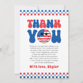 Een Amerikaanse Babe 4 juli Eerste Verjaardag Bedankkaart (Voorkant)