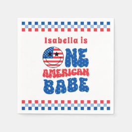 Een Amerikaanse Babe 4 van 1 juli Verjaardag Servet