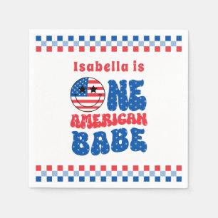 Een Amerikaanse Babe 4 van 1 juli Verjaardag Servet