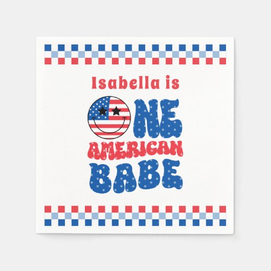 Een Amerikaanse Babe 4 van 1 juli Verjaardag Servet (Voorkant)