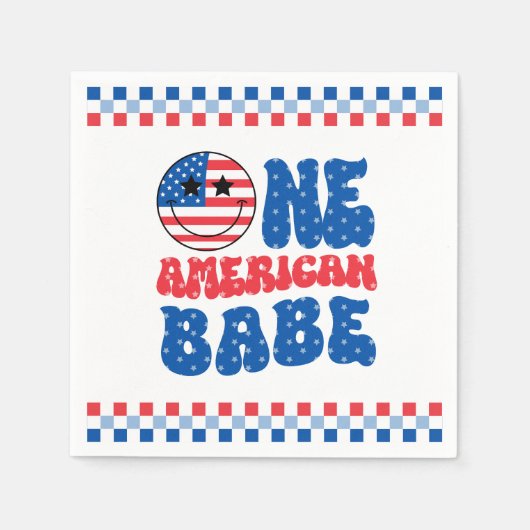 Een Amerikaanse Babe 4 van 1 juli Verjaardag Servet (Voorkant)