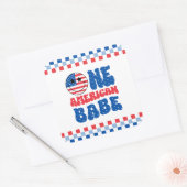 Een Amerikaanse Babe 4 van 1 juli Verjaardag Vierkante Sticker (Envelop)