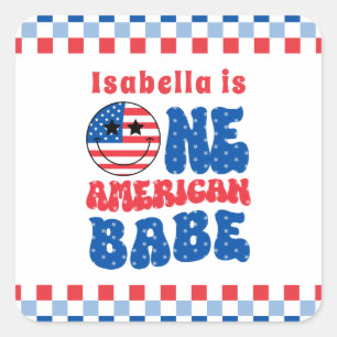 Een Amerikaanse Babe 4 van 1 juli Verjaardag Vierkante Sticker