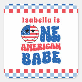 Een Amerikaanse Babe 4 van 1 juli Verjaardag Vierkante Sticker