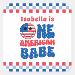 Een Amerikaanse Babe 4 van 1 juli Verjaardag Vierkante Sticker