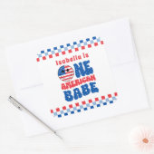 Een Amerikaanse Babe 4 van 1 juli Verjaardag Vierkante Sticker (Envelop)