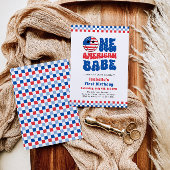 Één Amerikaanse Babe 4th van Juli Eerste Verjaarda Kaart
