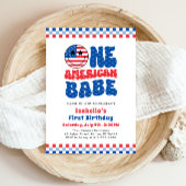 Één Amerikaanse Babe 4th van Juli Eerste Verjaarda Kaart