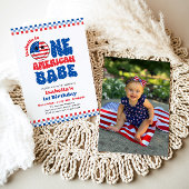 Één Amerikaanse Babe 4th van Juli Eerste Verjaarda Kaart