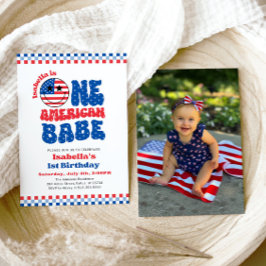 Één Amerikaanse Babe 4th van Juli Eerste Verjaarda Kaart