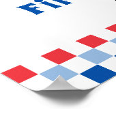 Één Amerikaanse Babe 4th van Juli Eerste Verjaarda Poster (Hoek)