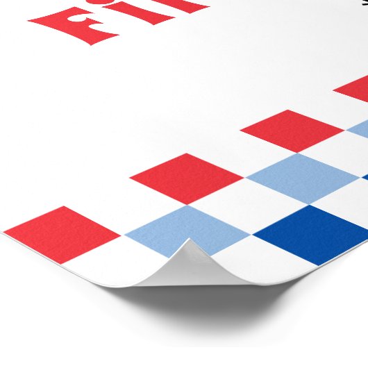 Één Amerikaanse Babe 4th van Juli Eerste Verjaarda Poster (Hoek)