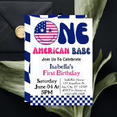 Één Amerikaanse Babe 4th van Juli Meisje 1st Verja Kaart