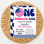 Één Amerikaanse Babe 4th van Juli Meisje 1st Verja Kaart