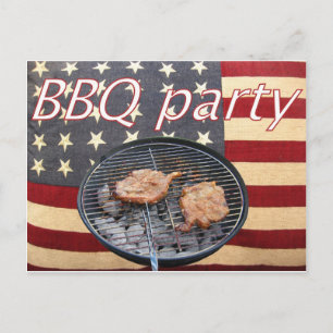 Een Amerikaanse BBQ-partij Uitnodiging Briefkaart