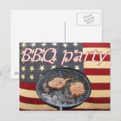 Een Amerikaanse BBQ-partij Uitnodiging Briefkaart (Voorkant / Achterkant)