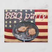 Een Amerikaanse BBQ-partij Uitnodiging Briefkaart (Voorkant)