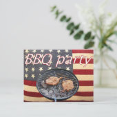 Een Amerikaanse BBQ-partij Uitnodiging Briefkaart (Staand voorkant)