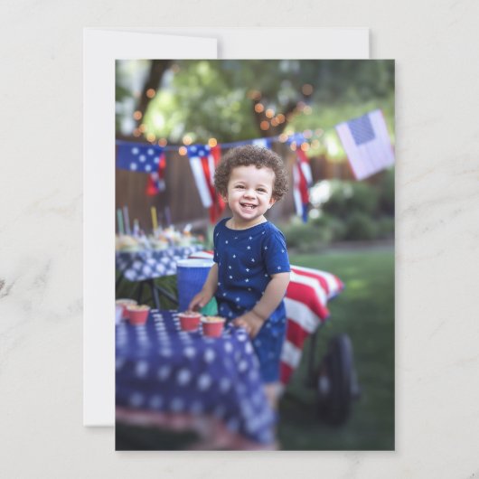 Een Amerikaanse Dude 4 juli Eerste Verjaardag Bedankkaart (Achterkant)