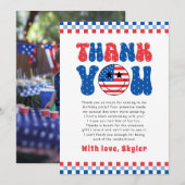 Een Amerikaanse Dude 4 juli Eerste Verjaardag Bedankkaart (Voorkant / Achterkant)