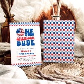 Een Amerikaanse Dude 4 juli Eerste Verjaardag Kaart