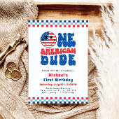 Een Amerikaanse Dude 4 juli Eerste Verjaardag Kaart