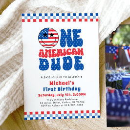 Een Amerikaanse Dude 4 juli Eerste Verjaardag Kaart