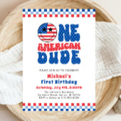 Een Amerikaanse Dude 4 juli Eerste Verjaardag Kaart