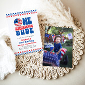 Een Amerikaanse Dude 4 juli Eerste Verjaardag Kaart