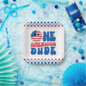 Een Amerikaanse Dude 4 juli Eerste Verjaardag Papieren Bordje (Feest)