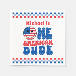 Een Amerikaanse Dude 4 juli Eerste Verjaardag Servet