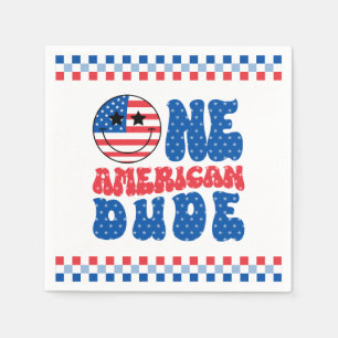 Een Amerikaanse Dude 4 juli Eerste Verjaardag Servet