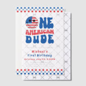 Een Amerikaanse Dude 4 juli Eerste Verjaardag Vellum Uitnodigingen (Offset (Uitnodiging))
